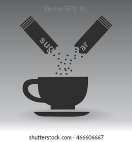 sugar sachet of coffee or teavector icon