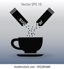 sugar sachet of coffee or teavector icon