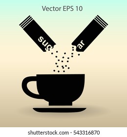 sugar sachet of coffee or teavector icon