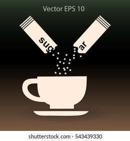 sugar sachet of coffee or teavector icon