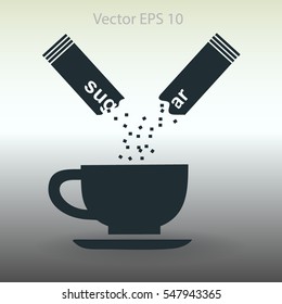 sugar sachet of coffee or teavector icon