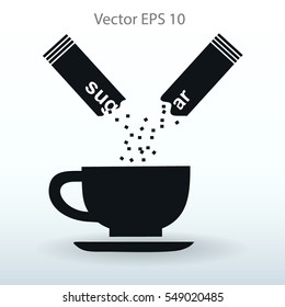 sugar sachet of coffee or teavector icon