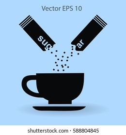 sugar sachet of coffee or teavector icon