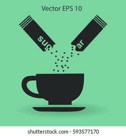 sugar sachet of coffee or teavector icon