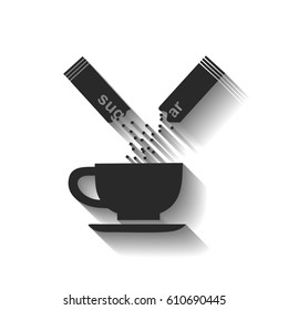 sugar sachet of coffee or teavector icon