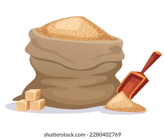 Zucker Sacksack-Würfel einzeln Konzept. Vektorgrafik-Design-Illustration