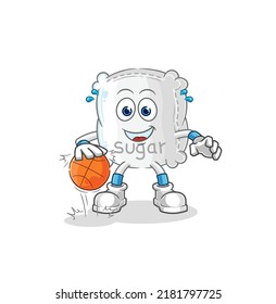the sugar sack dribble basketball character. cartoon mascot vector