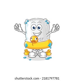 the sugar sack with duck buoy cartoon. cartoon mascot vector