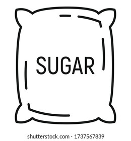 Sugar sack icon. Outline sugar sack vector icon for web design isolated on white background
