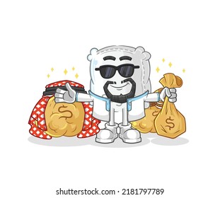 the sugar sack rich arabian mascot. cartoon vector