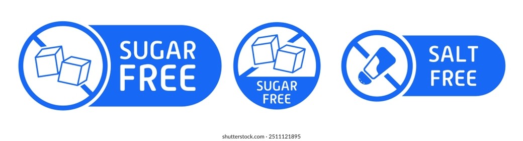 Etiquetas sem açúcar e sal. Dieta, adesivo, adoçante, substituto, alimentação saudável, problemas digestivos, estômago, intestinos, distúrbio, indigestão, diabetes, frutose, adquirida, congênita, alternativa