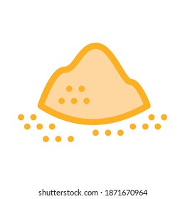 Sugar Sand Heap Icon Vector. Outline Sugar Sand Heap Sign. Isolated Contour Symbol Illustration