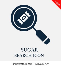 Sugar search icon. Editable Sugar search icon for web or mobile.