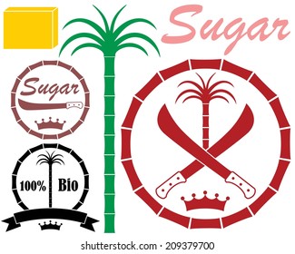 Sugar set. Isolated sugar on white background. EPS 10. Vector illustration