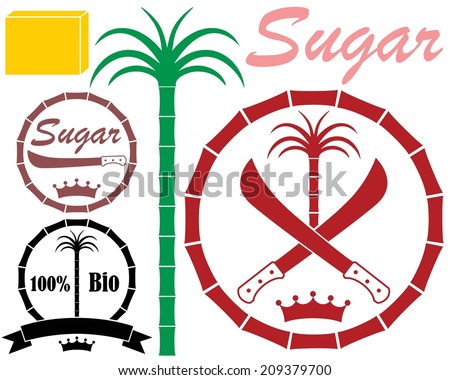 Sugar set. Isolated sugar on white background. EPS 10. Vector illustration