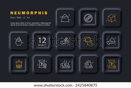 Sugar set line icon. Tea, sweetness, sand, diabetes, cane, refined sugar, cube, glucose, beets. Vector line icon for business and advertising