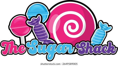  A Ilustração do Logotipo de Doces e Doces de Açúcar Shack