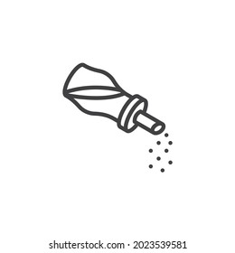 Sugar shaker line icon. linear style sign for mobile concept and web design. Sugar bowl outline vector icon. Symbol, logo illustration. Vector graphics