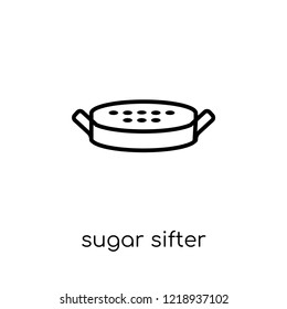 sugar sifter icon. Trendy modern flat linear vector sugar sifter icon on white background from thin line Kitchen collection, outline vector illustration