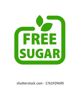 sugar sign, free icon, logo. flat minimalistic vector illustration on a white background