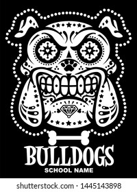 sugar skull bulldogs team design for school, college or league