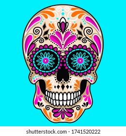 Sugar Skull Calavera vector illustration colors