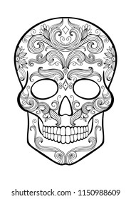 sugar skull, coloring page