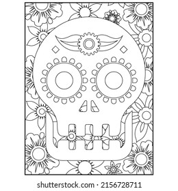 Sugar skull coloring pages for Adult