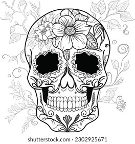 sugar skull coloring pages for adults