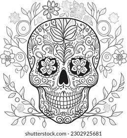 sugar skull coloring pages for adults