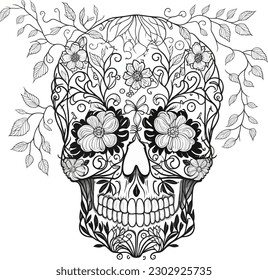 sugar skull coloring pages for adults