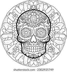 sugar skull coloring pages for adults