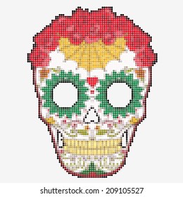 Sugar Skull. Day of The Dead colorful Skull