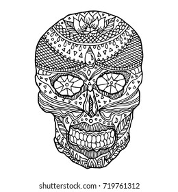 Sugar Skull Day Dead Human Head Stock Vector (Royalty Free) 719761312 ...