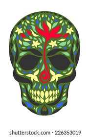 sugar skull day of the dead illustrations design