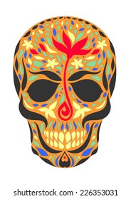 sugar skull day of the dead illustrations design