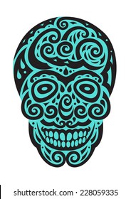sugar skull day of the dead illustrations design