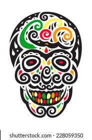 sugar skull day of the dead illustrations design