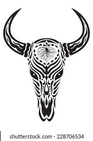 sugar skull day of the dead illustrations design, bull skull 1.1
