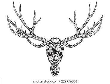 sugar skull day of the dead illustrations design, deer skull 1.1