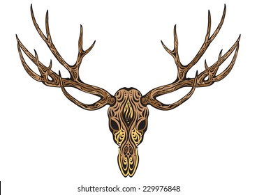sugar skull day of the dead illustrations design, deer skull 1.3