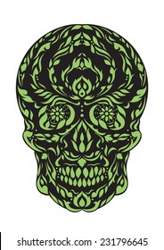 sugar skull day of the dead illustrations design, floral 1.4