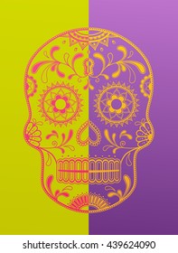 Sugar Skull day of the dead in two color variations.
