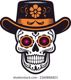 Sugar skull Day of the Dead vector