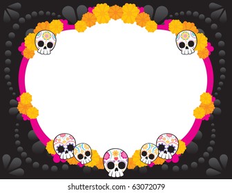 Sugar skull from Day of the Death. Cool Vector Style.