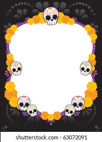 Sugar skull from Day of the Death. Cool Vector Style.