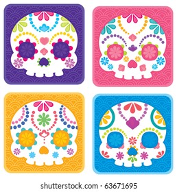 Sugar skull from Day of the Death. Cool Vector Style.