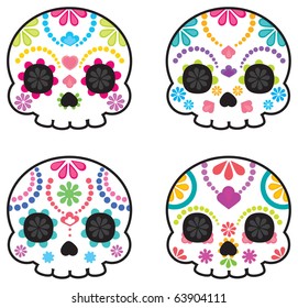 Sugar skull from Day of the Death. Cool Vector Style.