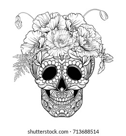 Halloween Skull Coloring Page Images Stock Photos Amp Vectors