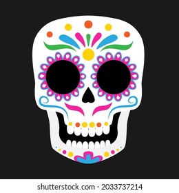 Sugar skull -  dia de los muertos festival. Isolated vector.